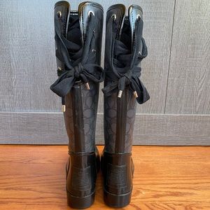 Coach Tristee Logo Lace-Up Rain Boots